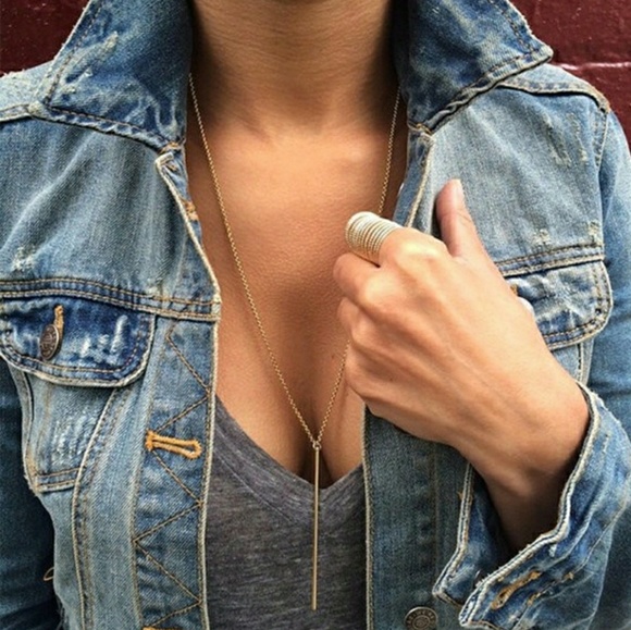 NWT Y shaped gold lariat necklace - Picture 6 of 8